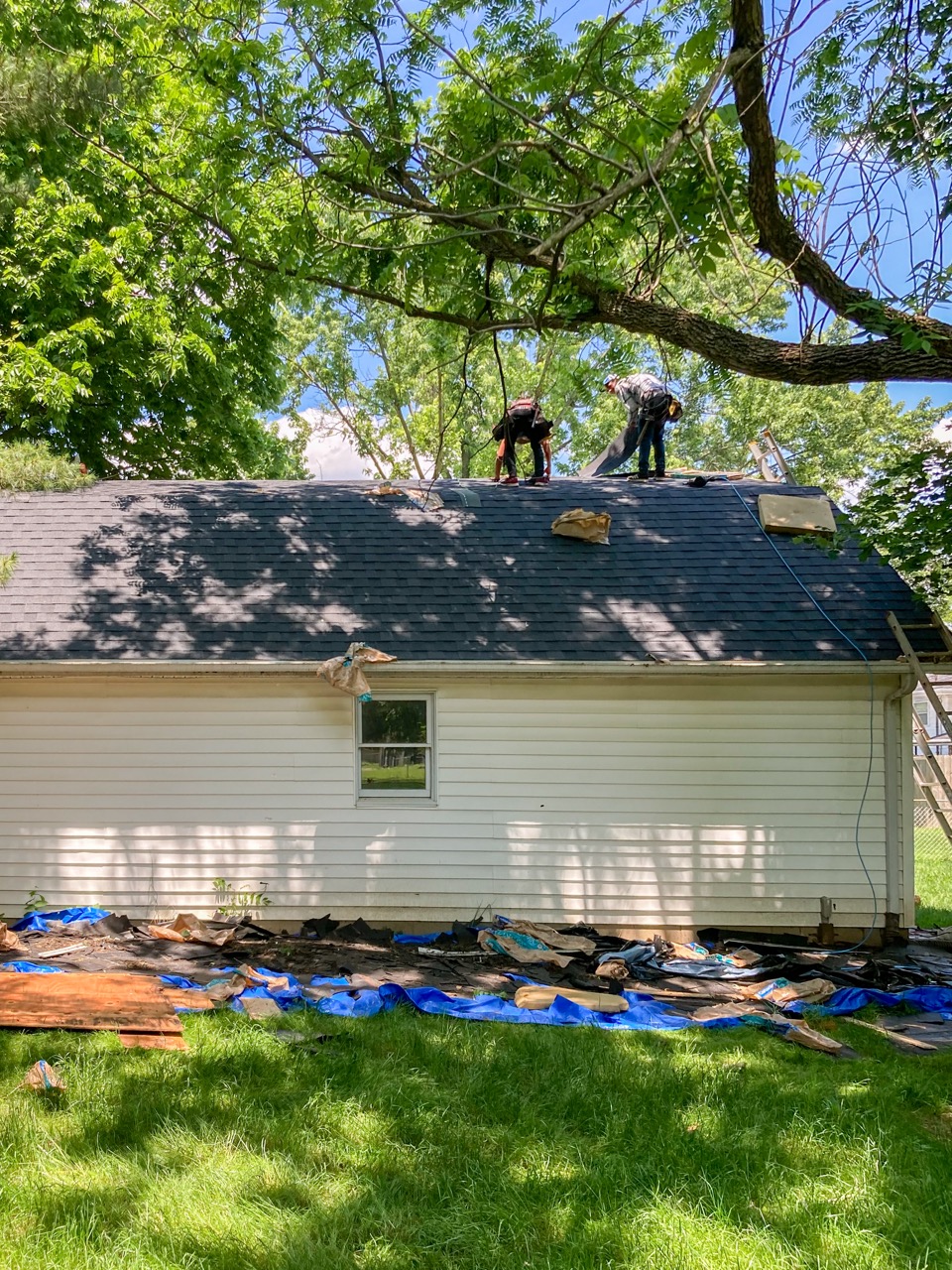 Roof tear-off project by Liberty Township Roofing
